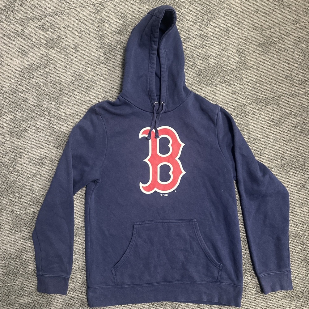 Fanatics Boston Red Sox Navy Red Pullover Hoodie Mens Large MLB Baseball Logo